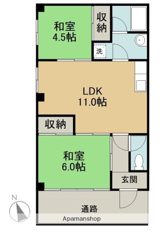 ドミール近藤(2LDK/3階)の間取り写真