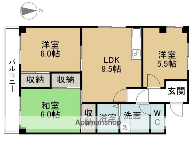 グレイス小西(3LDK/2階)の間取り写真