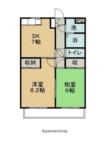 シードルハイツⅢ(2DK/1階)の間取り写真