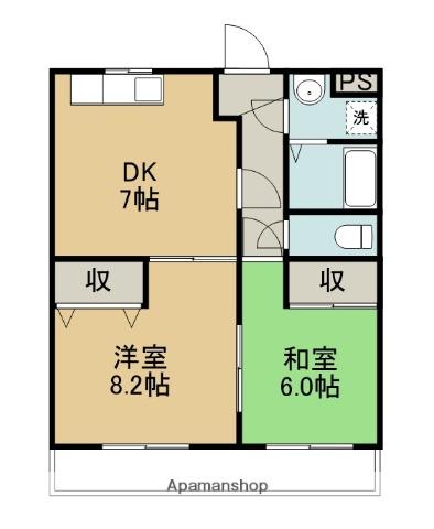 ローレルパレス(2DK/2階)の間取り写真