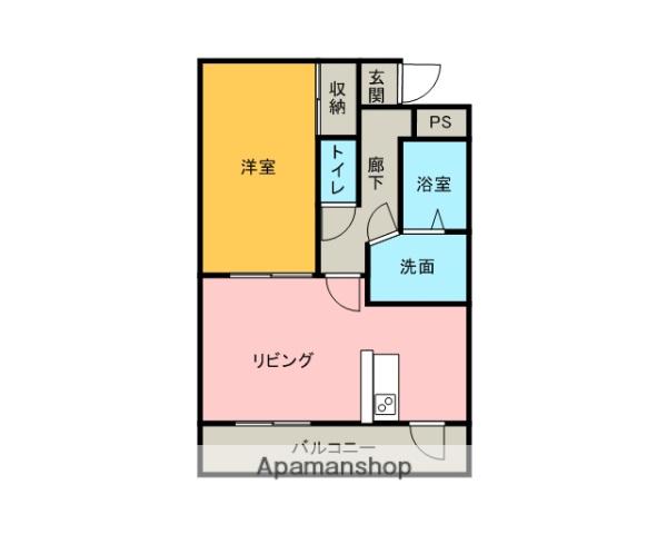 ブルーム(1LDK/1階)の間取り写真