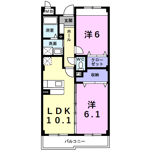 SUNSOLEIL21(2LDK/2階)の間取り写真