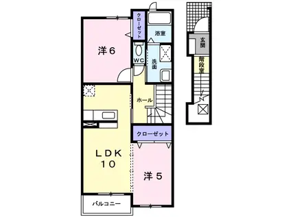 シャトル梅ノ木(2LDK/2階)の間取り写真