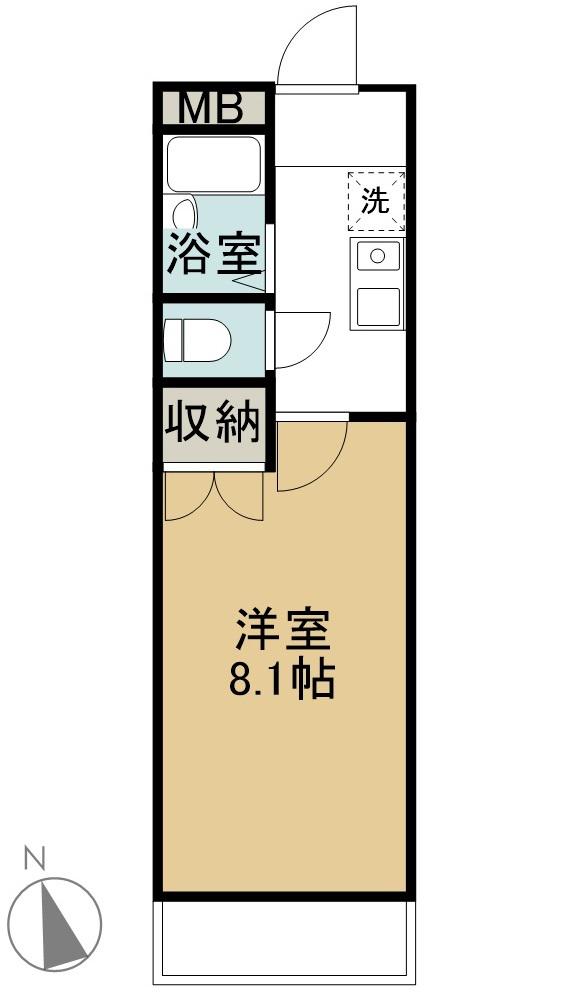 ラ・シャンテ(1K/3階)の間取り写真