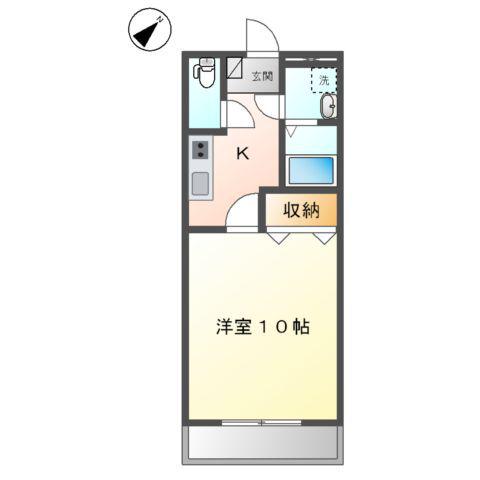 アビ-ロード(1K/1階)の間取り写真