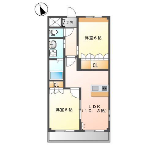 ハーモニーランド(2LDK/1階)の間取り写真