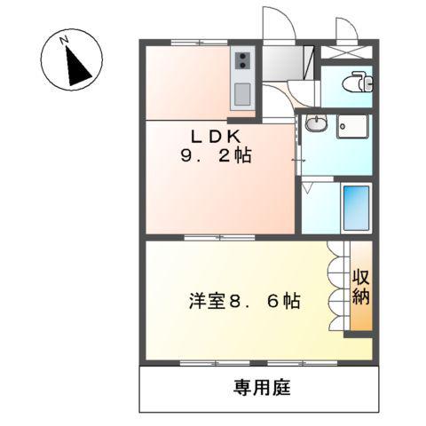 ルミナスハイム(1LDK/1階)の間取り写真