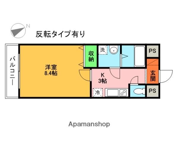 サンアップウェルⅠ(1K/1階)の間取り写真