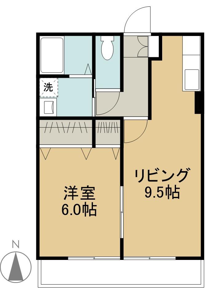 アムールハイツⅡ(1LDK/2階)の間取り写真