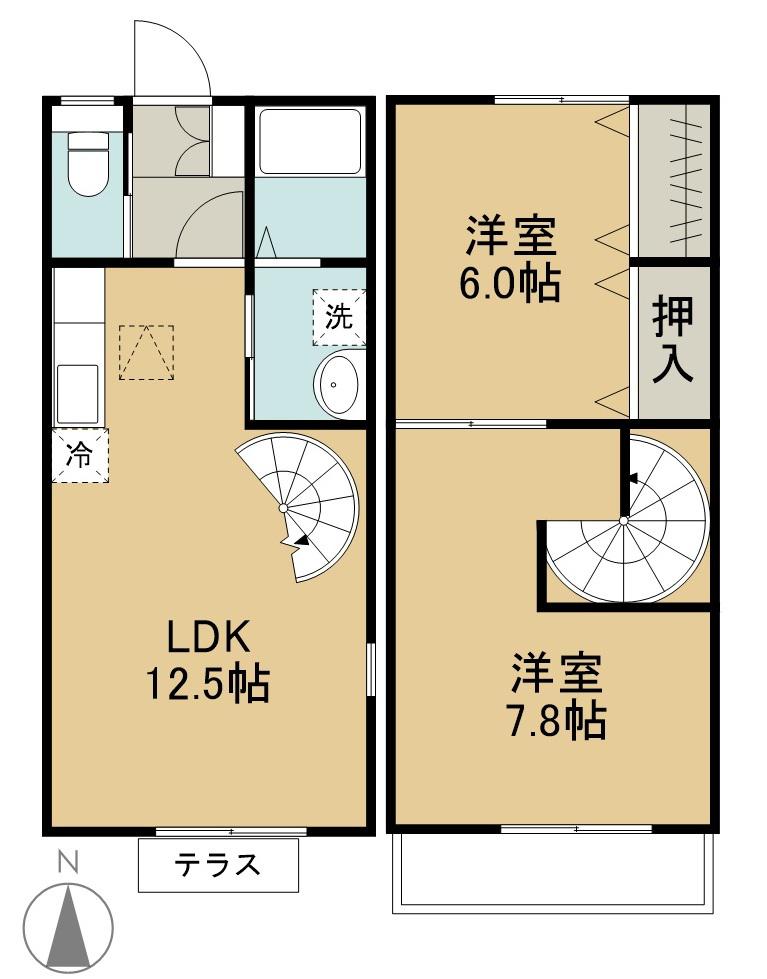 ＰＡＲＫＳＩＤＥ美里(2LDK)の間取り写真