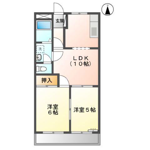 第1グリーンヒルズ(2LDK/1階)の間取り写真