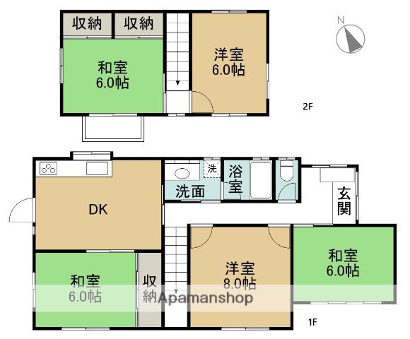 愛知県知多市 2階建 築45年(5DK)の間取り写真