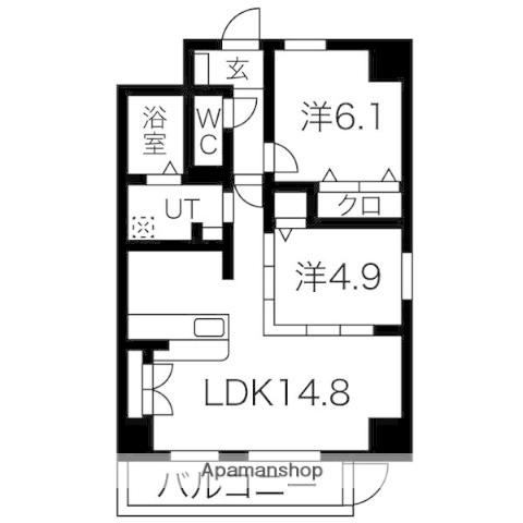 プリミエール常滑新開Ⅱ(2LDK/2階)の間取り写真