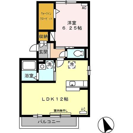 クラベール(1LDK/3階)の間取り写真