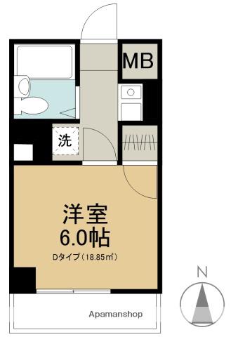 ヴィラージュ(1K/3階)の間取り写真