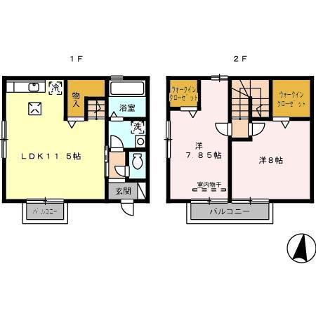 ファミール森西　Ｂ(2LDK)の間取り写真
