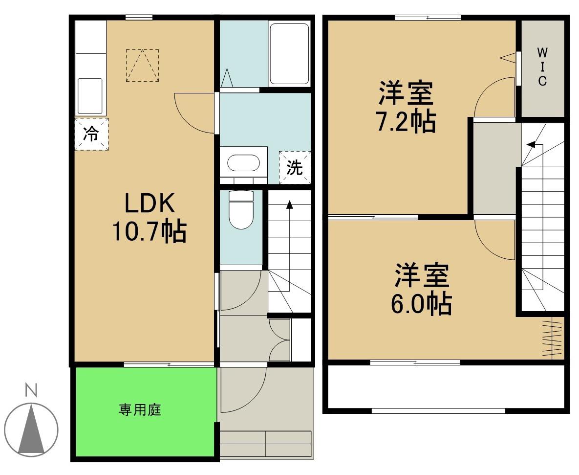 ＰＯＣＯＰＡＴＹＯ　Ｂ棟(2LDK)の間取り写真