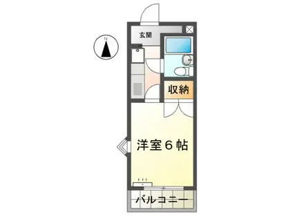 ブライトプレイスあゆち(1K/2階)の間取り写真