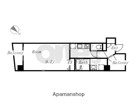 CHIKUSA AVANT-GARDE PLACE(1K/8階)の間取り写真