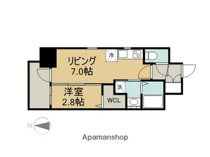エステムコート名古屋黒川シャルマン(1DK/5階)の間取り写真