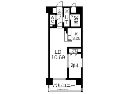 GRANDUKE新栄LUNO(1LDK/14階)の間取り写真