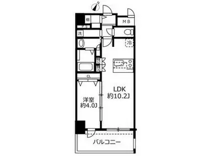 アドバンス名古屋モクシー(1LDK/15階)の間取り写真