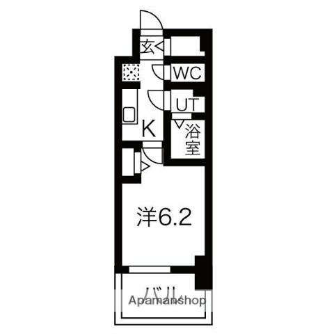 メイクス名駅南Ⅱ(1K/7階)の間取り写真