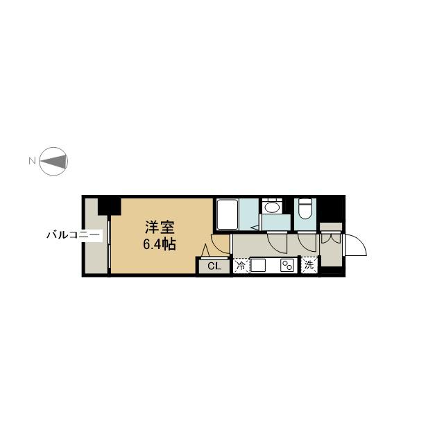 プレサンス伏見アーバンベース(1K/5階)の間取り写真