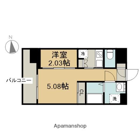 エステシア上前津(1DK/12階)の間取り写真