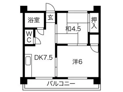 メゾンさくら(2DK/5階)の間取り写真