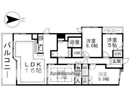 リエトコート丸の内(4LDK/11階)の間取り写真