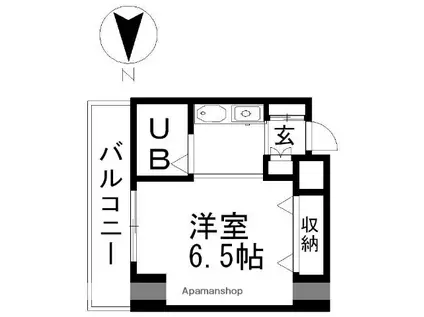 リアトリス法龍(1K/6階)の間取り写真