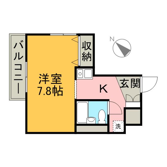 ジョイフル鶴舞(1K/2階)の間取り写真