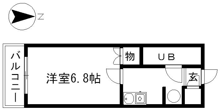 ニッシンハイツ千代田(1K/5階)の間取り写真
