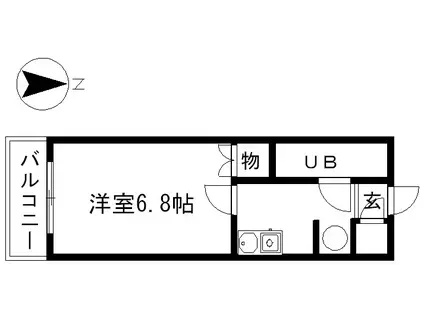 ニッシンハイツ千代田(1K/4階)の間取り写真