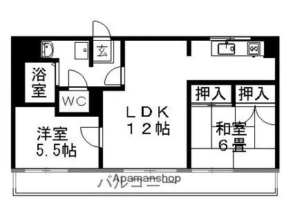 セカンドタウン(2LDK/4階)の間取り写真