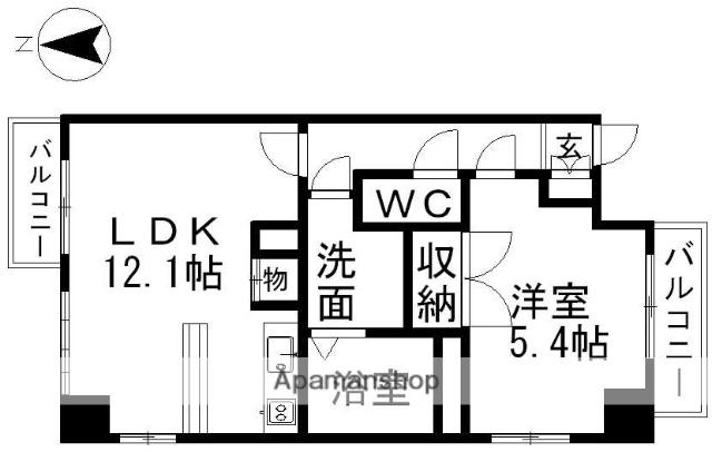 レジディア久屋大通Ⅱ(1LDK/10階)の間取り写真