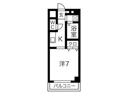 名古屋市鶴舞線 浄心駅 徒歩12分 3階建 築23年(1K/2階)の間取り写真