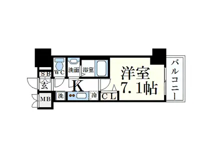 プレサンス久屋大通公園セラフィ(1K/14階)の間取り写真
