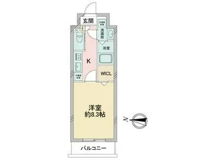 S-FORT堀田通(1K/3階)の間取り写真