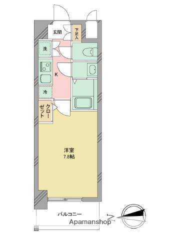S-RESIDENCE志賀本通(1K/3階)の間取り写真