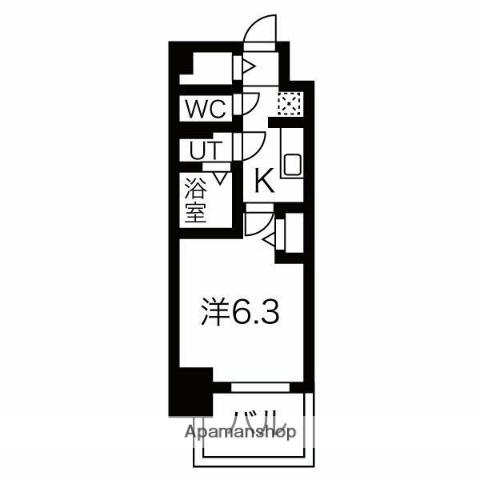 メイクス名駅南Ⅱ(1K/11階)の間取り写真