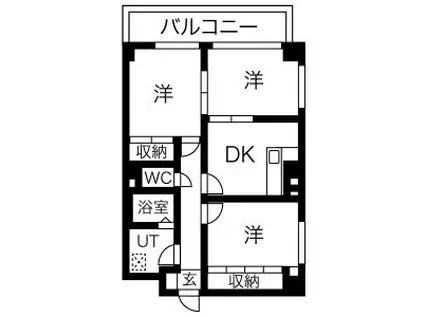 エスポワールメゾン神郷(3DK/6階)の間取り写真