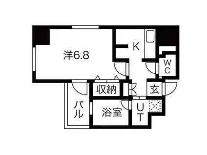 エルスタンザ千代田(1K/9階)の間取り写真