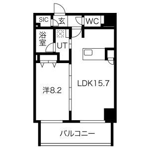 さくらHILLS NISHIKI PLATINUM RESIDE(1LDK/10階)の間取り写真