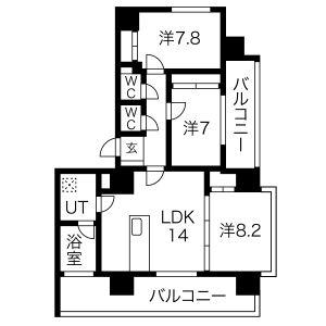 さくらHILLS NAGOYA ウエスト(3LDK/12階)の間取り写真