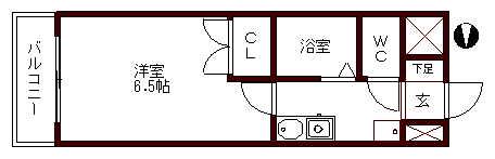 セントラルハイツ堀田(1K/5階)の間取り写真