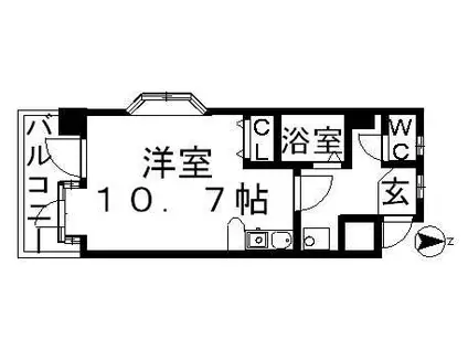 桜山アネックス(1K/4階)の間取り写真