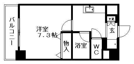 プロシード太閤通(1K/3階)の間取り写真