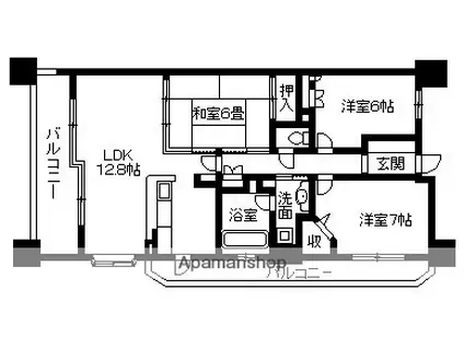 レジディア泉(3LDK/13階)の間取り写真